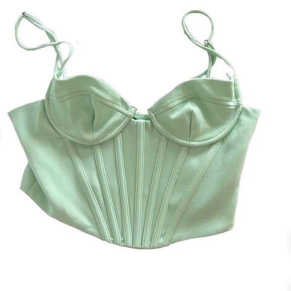 Zara Tops Zaras Green Corset Poshmark